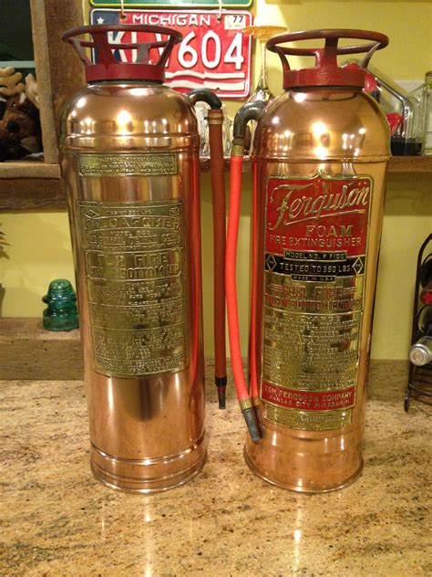 Antique Fire Extinguishers Very Poor Shape When We Pulled Them Out Of A Barn But They Polished