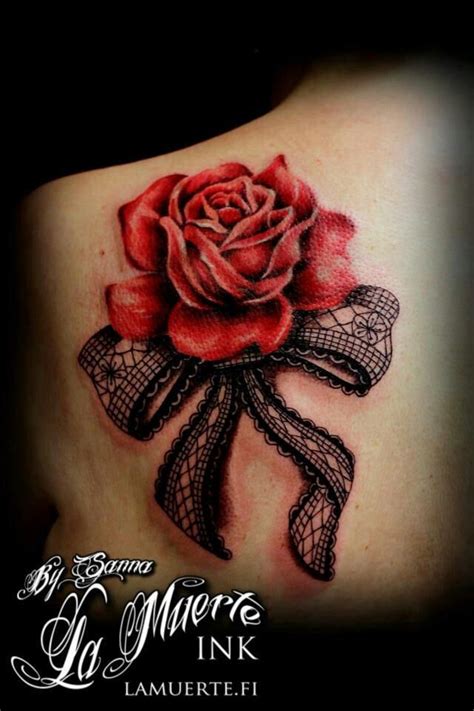 Like The Lace Bow Lace Rose Tattoos Lace Tattoo Red Rose Tattoo