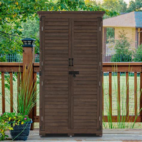Mcombo Outdoor Storage Cabinet Garden Storage Shed Outside Vertical