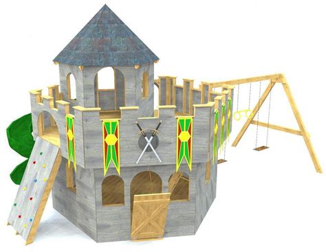 The realistic toy plane was copied from the u. Whimsical Castle Playhouse Plan | 290ft² Wood Plan for Kids - Paul's Playhouses #kidsplayhousep ...