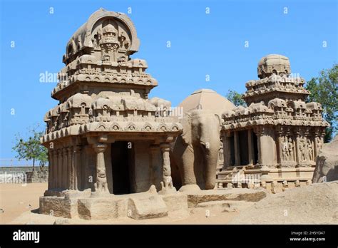 Outer View Of Pancha Rathas Also Known As Five Rathas Or Pandava