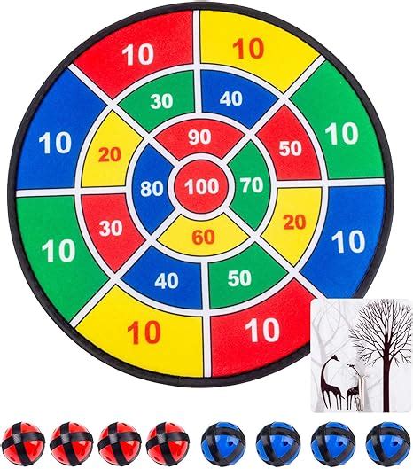 Kids Game Dart Board Set 8 Sticky Balls And 138 Inches 35cm