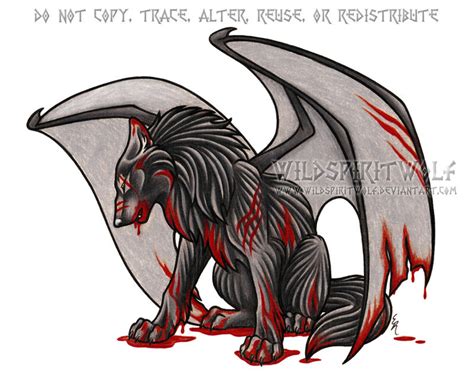 Winged Wounded Wolf Commission By Wildspiritwolf On Deviantart