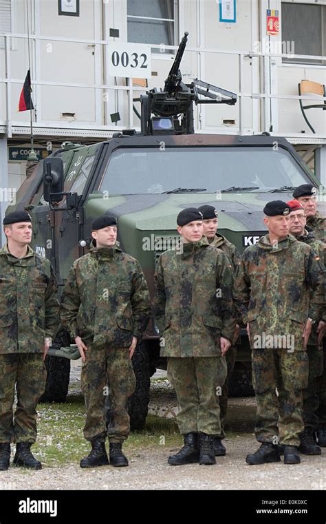 Novo Selo Kosovo 15th May 2014 German Soldiers Wait For German