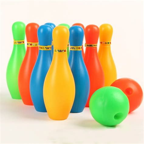 Kids Plastic Mini Bowling Set With Ball And Pins For Children Bowling