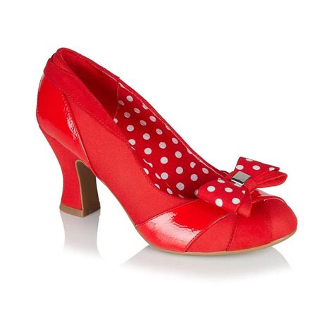 Ruby Shoo Tatum Red Detachable Bow Court Shoes Red Court Shoes Ruby Shoo Glamour Shoes