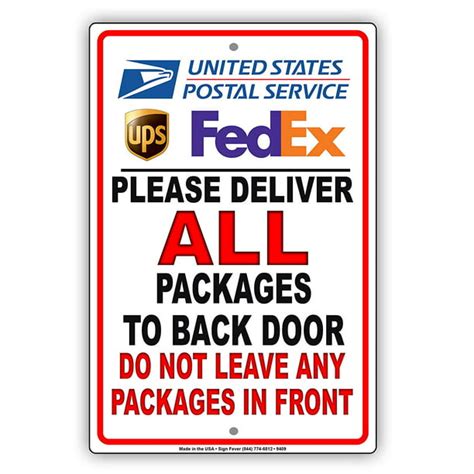 Please Deliver All Packages To Back Door Do Not Leave Any Packages In