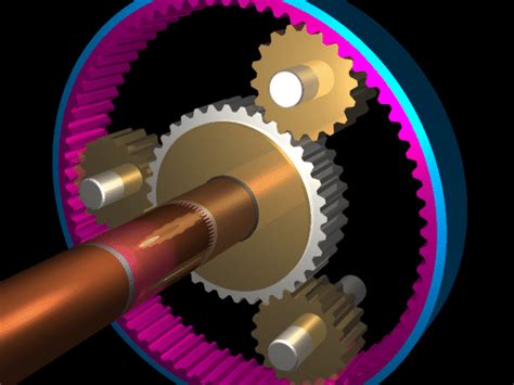 Raytraced Animated Planetary Gears Fixed Carrier By Mcsoftware