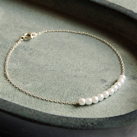 Delicate Sterling Silver Pearl Cluster Bracelet By Carriage Trade