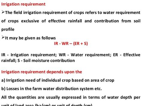 Crop Water Requirement