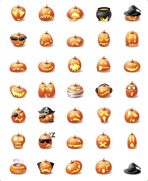 Vista Style Halloween Pumpkin Emoticons Icons Land Vista Icons Stock