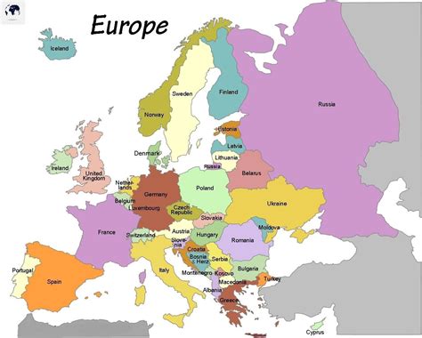 Free Labeled Europe Map With Countries Capital Blank World Map