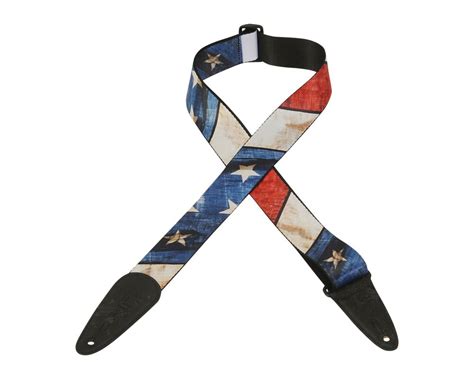 Levys Distressed American Flag Polyester Guitar Strap