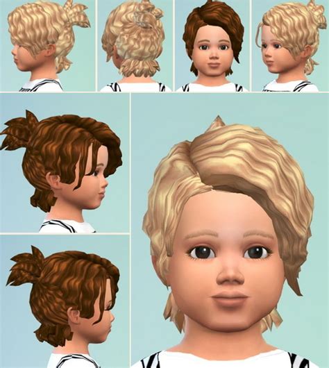 Sims 4 Hairs Birksches Sims Blog Messie Curl Ponytail Toddler
