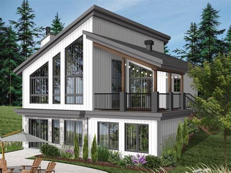 When looking at modern floor plans, you'll notice the uninterrupted flow from room to room as every plan is designed with form and functionality in mind. 027H-0505: Waterfront House Plan Fits a Narrow Lot | Small ...