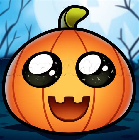How To Draw A Cute Pumpkin Step By Step Halloween