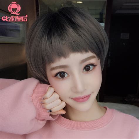 Dogs And Bangs Wig Female Short Hair Bobo Head Repair Face Fluffy Wig