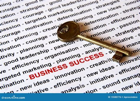 The Key Of Business Success Stock Photo 15580776 Megapixl