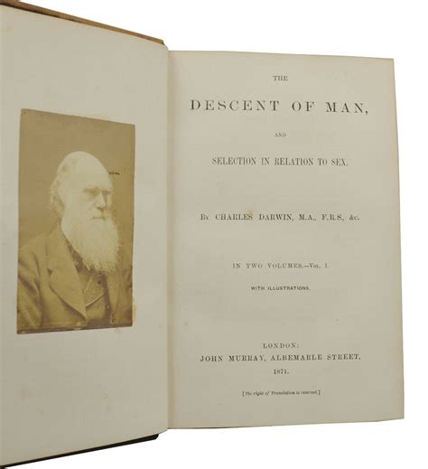 The Descent Of Man And Selection In Relation To Sex Charles Darwin First Edition