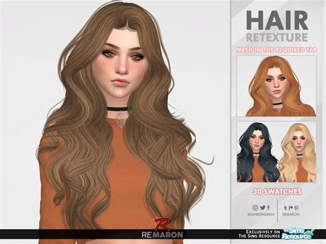 Persephone Hair Retextured By Remaron The Sims Resource Sims 4 Hairs
