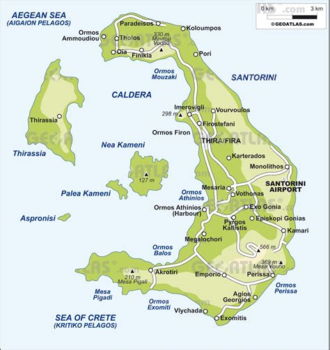 Map Of Santorini Santorini Map Greece Vacation Santorini Greece