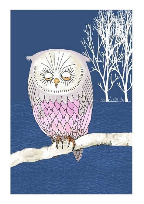 Sleepy Owl Owl Illustration Animal Paintings Owl