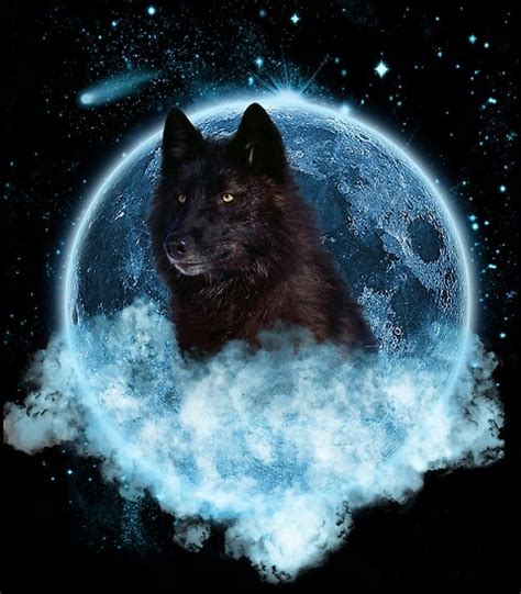 Black Wolf Blue Moon Dream Catcher Posters By Ratherkool Redbubble
