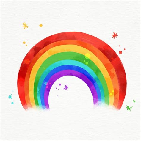 Arco Iris De Acuarela Vibrante Ilustrado Vector Gratis