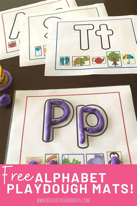 Alphabet Playdough Mats Free Printable Behind The Mom Bun In 2020
