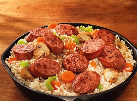 Cut sausage into ½ slices; Honey Mustard Sausage and Vegetables - Hillshire Farm ...