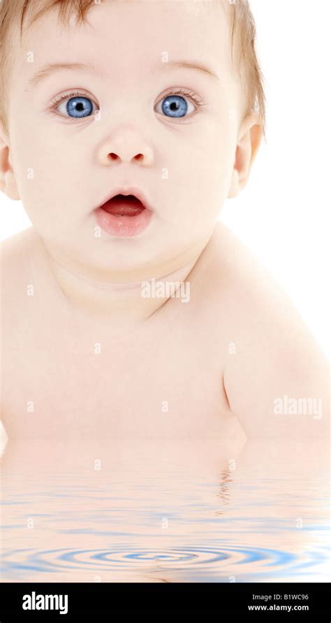 Bright Closeup Picture Of Blue Eyed Baby Boy Stock Photo Alamy