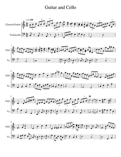 Guitar And Cello Sheet Music For Guitar Cello Download Free In Pdf Or Midi