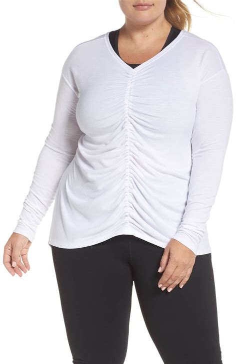 Amara Reversible Ruched Tee Main Color White Performance Tops