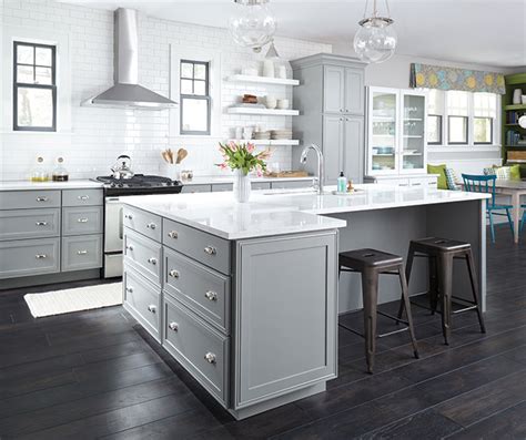 So, almost any color fixture, appliance, flooring choice, or wall color. Light Gray Kitchen Cabinets - Decora Cabinetry