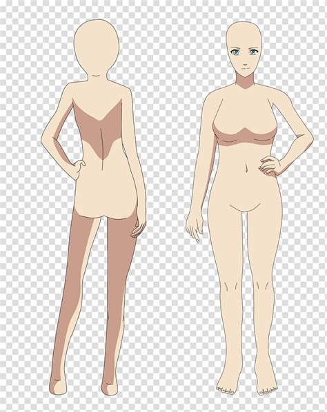 Fullbody Girl Base Two Naked Woman Cartoon Character Illustration