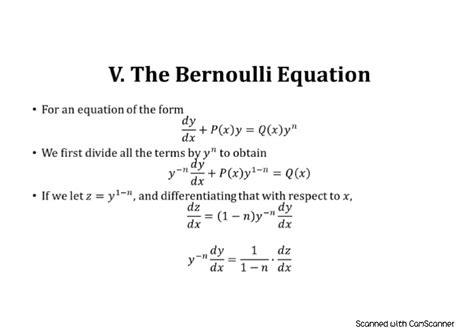 Solution The Bernoulli Equation Differential Equation Studypool