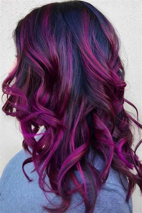 Saturated Dark Purple Shade Purplehighlights Highlights Haircolor