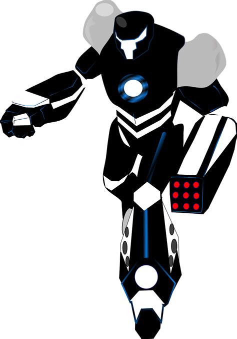 Robot Negro Blanco · Gráficos Vectoriales Gratis En Pixabay