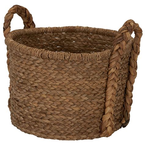 Household Essentials Large Wicker Floor Basket With Braided Brown 19x