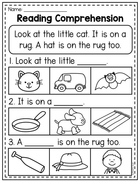 Printable Worksheet For Kindergarten Reading