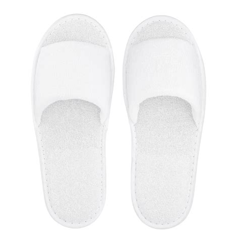Open Toe Slippers White 125 In Terry Slippers Slippers Bed