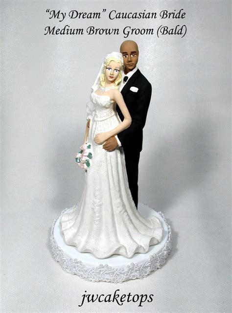 Caucasian Bride With African American Bald Groom 49abg Etsy