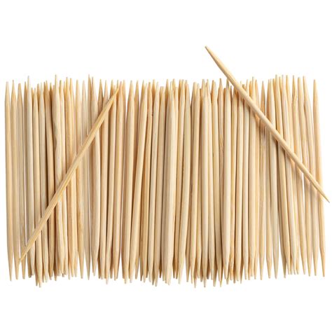 2000 Count Bamboo Wooden Toothpicks Wood Round Double Points Teeth