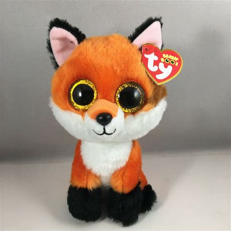 New 2021 Ty Beanie Boos Meadow The Fox Glitter Eyes Regular Size 6 Inch Mwmt Ebay