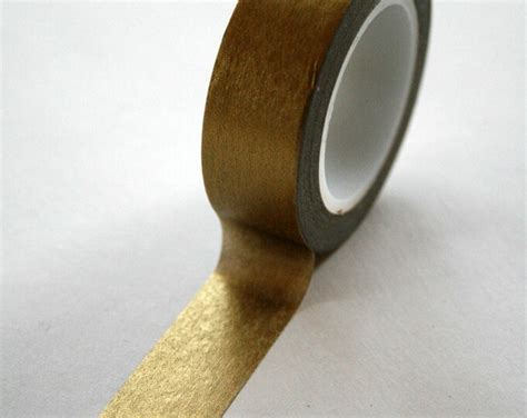 Washi Tape 15mm Metallic Gold Solid Color Deco Paper Etsy