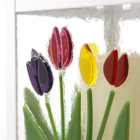 Fused Glass Cheery Tulip Lantern Glass By Heather