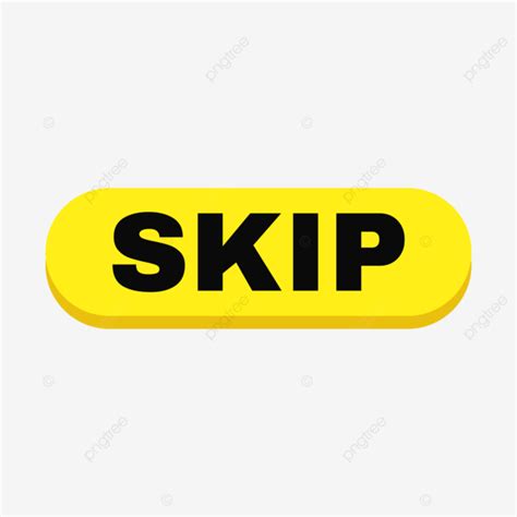 Skip Button In Yellow Rounded Rectangle Shape Vector Skip Button