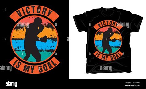 Victory Is My Goal Typography With Boxer Silhouette Vintage