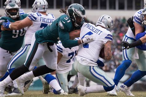 Ezekiel elliott ran over safety malcolm jenkins on his way to 111 yards and a touchdown, dak prescott threw an easy scoring pass on a great fake to his star running back before a td run and the cowboys rolled to a. Eagles vs. Cowboys: Predictions, betting odds and ...