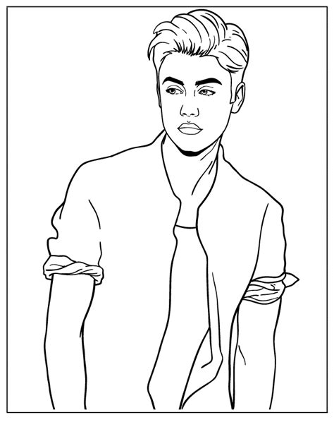 Justin Bieber Coloring Pages Free - Coloring Home